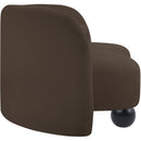 Meridian Daphne Brown Chenille Fabric Loveseat IMAGE 6