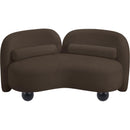 Meridian Daphne Brown Chenille Fabric Loveseat IMAGE 9