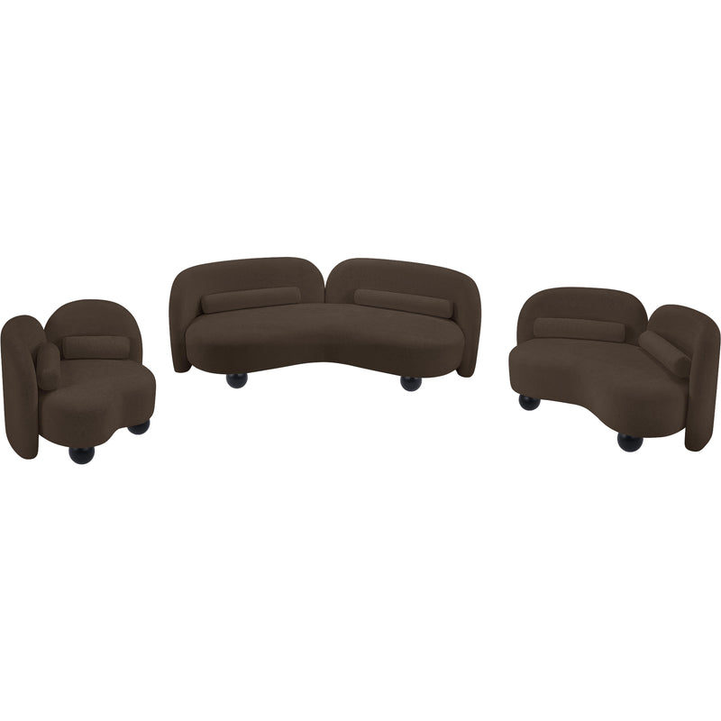 Meridian Daphne Brown Chenille Fabric Sofa IMAGE 13