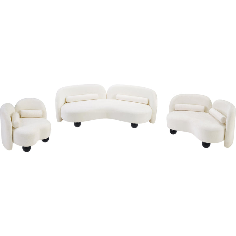 Meridian Daphne Cream Chenille Fabric Chair IMAGE 13