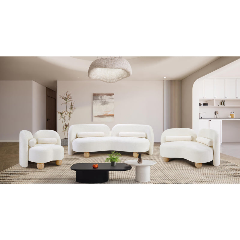 Meridian Daphne Cream Chenille Fabric Chair IMAGE 15