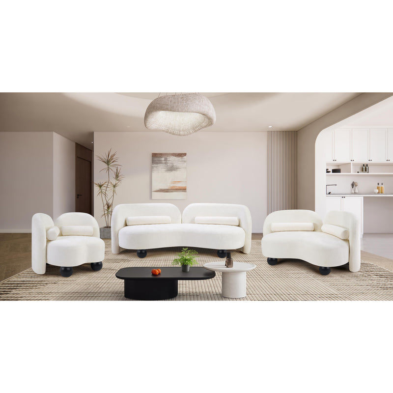 Meridian Daphne Cream Chenille Fabric Chair IMAGE 16
