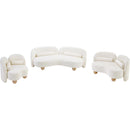 Meridian Daphne Cream Chenille Fabric Chair IMAGE 19