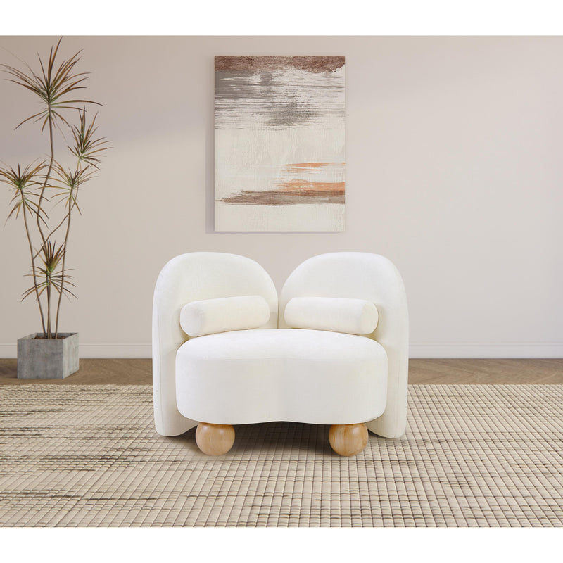 Meridian Daphne Cream Chenille Fabric Chair IMAGE 3