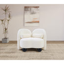 Meridian Daphne Cream Chenille Fabric Chair IMAGE 4