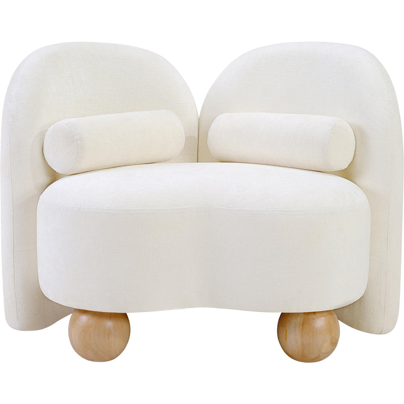Meridian Daphne Cream Chenille Fabric Chair IMAGE 5