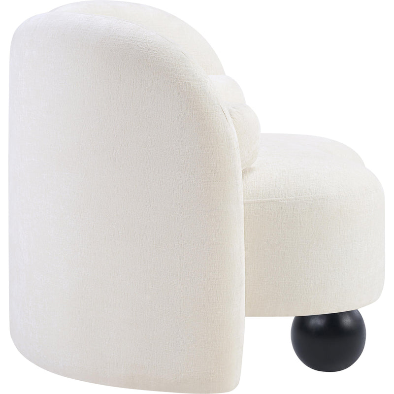 Meridian Daphne Cream Chenille Fabric Chair IMAGE 6