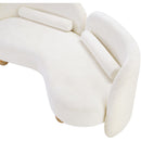 Meridian Daphne Cream Chenille Fabric Loveseat IMAGE 17