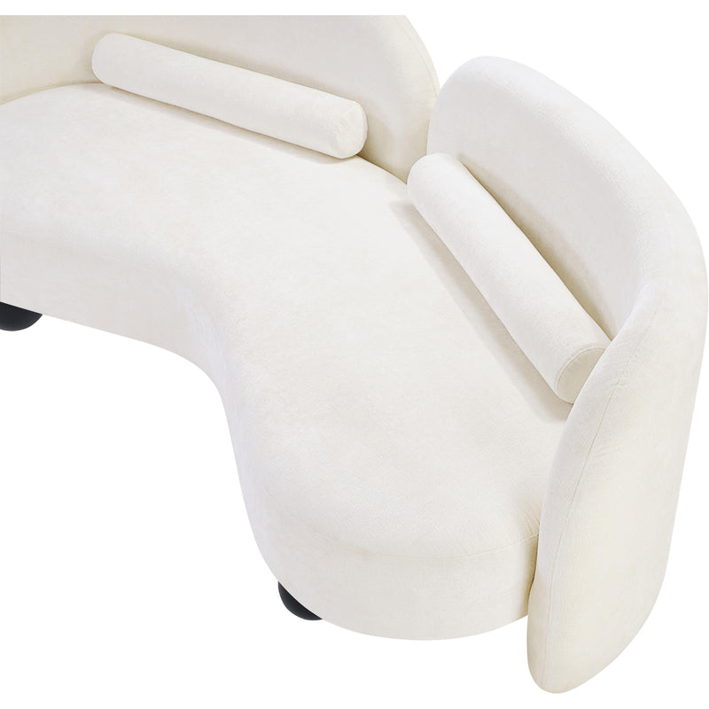 Meridian Daphne Cream Chenille Fabric Loveseat IMAGE 18