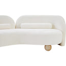 Meridian Daphne Cream Chenille Fabric Loveseat IMAGE 19