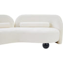 Meridian Daphne Cream Chenille Fabric Loveseat IMAGE 20