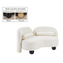Meridian Daphne Cream Chenille Fabric Loveseat IMAGE 2