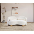 Meridian Daphne Cream Chenille Fabric Loveseat IMAGE 3