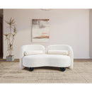 Meridian Daphne Cream Chenille Fabric Loveseat IMAGE 4