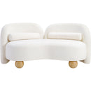 Meridian Daphne Cream Chenille Fabric Loveseat IMAGE 5