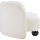 Meridian Daphne Cream Chenille Fabric Loveseat IMAGE 6