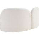 Meridian Daphne Cream Chenille Fabric Loveseat IMAGE 8