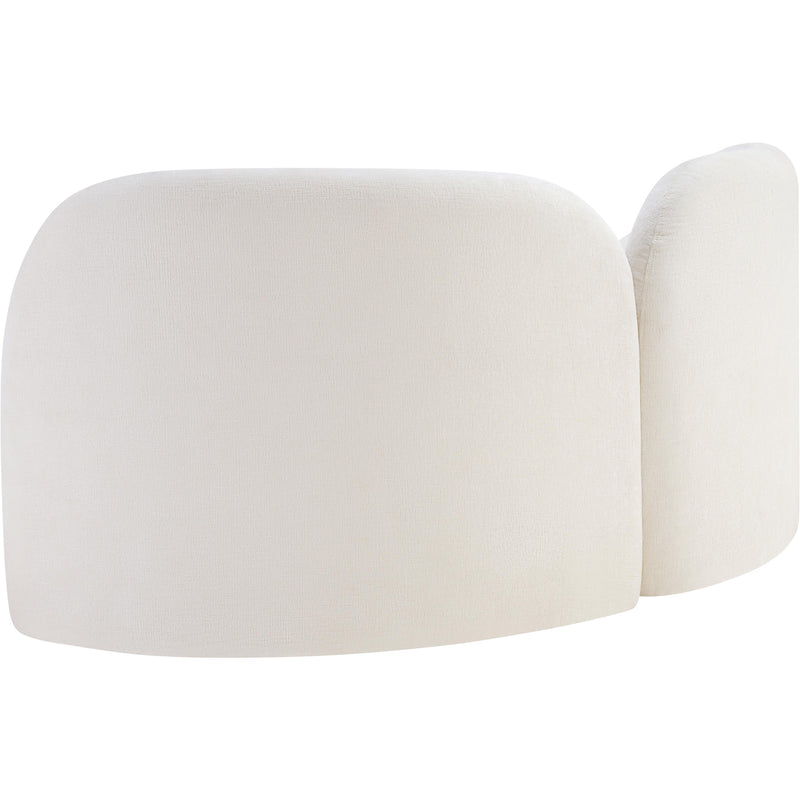 Meridian Daphne Cream Chenille Fabric Loveseat IMAGE 8