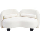 Meridian Daphne Cream Chenille Fabric Loveseat IMAGE 9