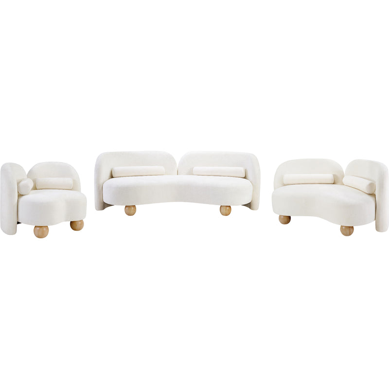 Meridian Daphne Cream Chenille Fabric Sofa IMAGE 12