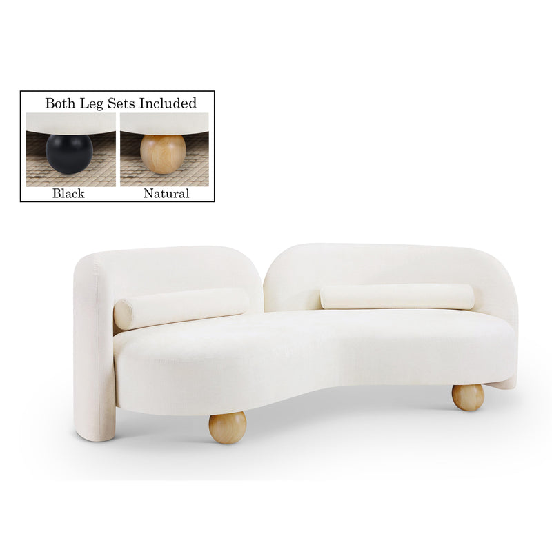 Meridian Daphne Cream Chenille Fabric Sofa IMAGE 1