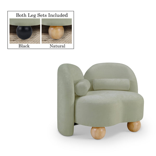 Meridian Daphne Mint Chenille Fabric Chair IMAGE 1