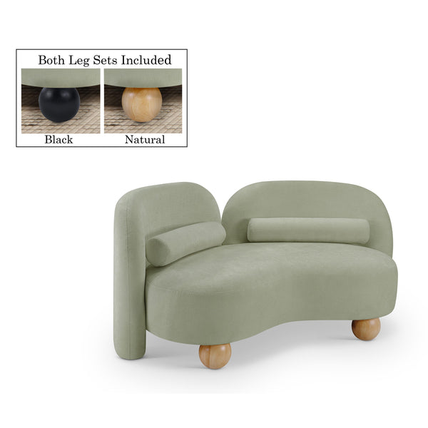 Meridian Daphne Mint Chenille Fabric Loveseat IMAGE 1