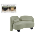 Meridian Daphne Mint Chenille Fabric Loveseat IMAGE 2