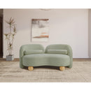 Meridian Daphne Mint Chenille Fabric Loveseat IMAGE 3