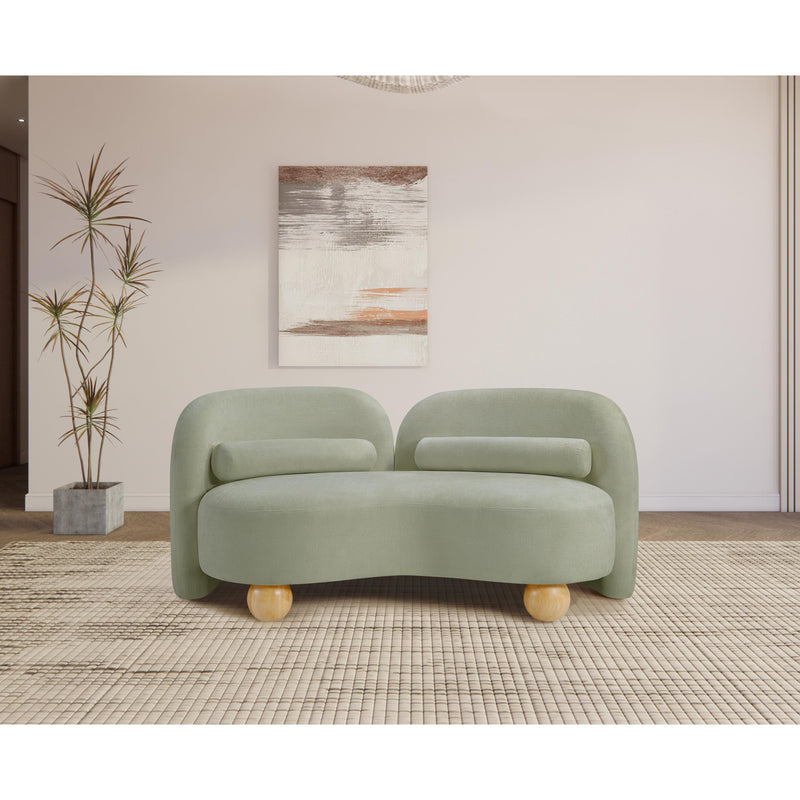 Meridian Daphne Mint Chenille Fabric Loveseat IMAGE 3