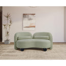 Meridian Daphne Mint Chenille Fabric Loveseat IMAGE 4