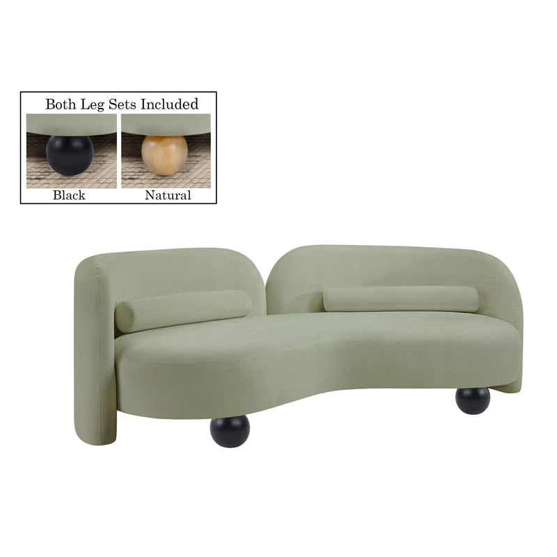 Meridian Daphne Mint Chenille Fabric Sofa IMAGE 2