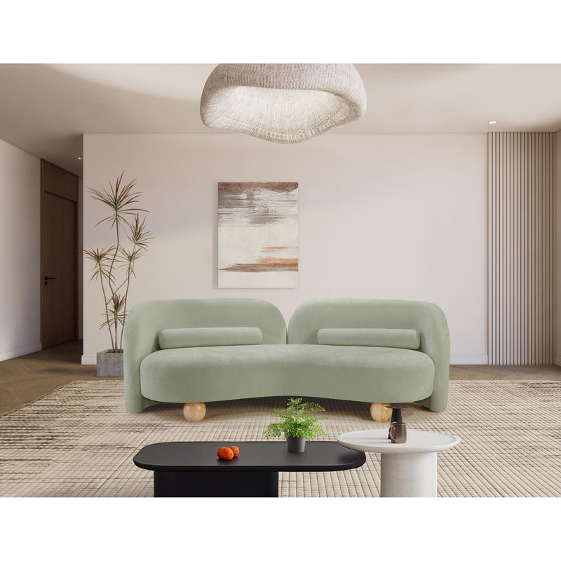 Meridian Daphne Mint Chenille Fabric Sofa IMAGE 3