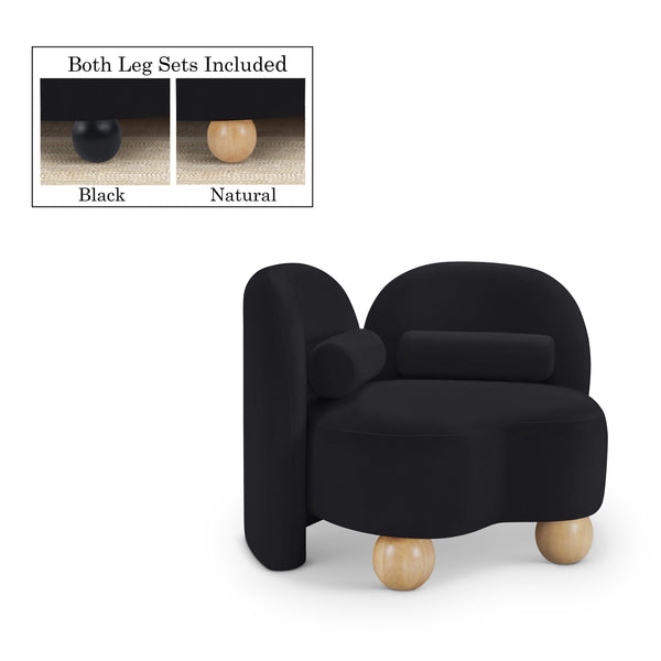 Meridian Daphne Black Velvet Chair IMAGE 1