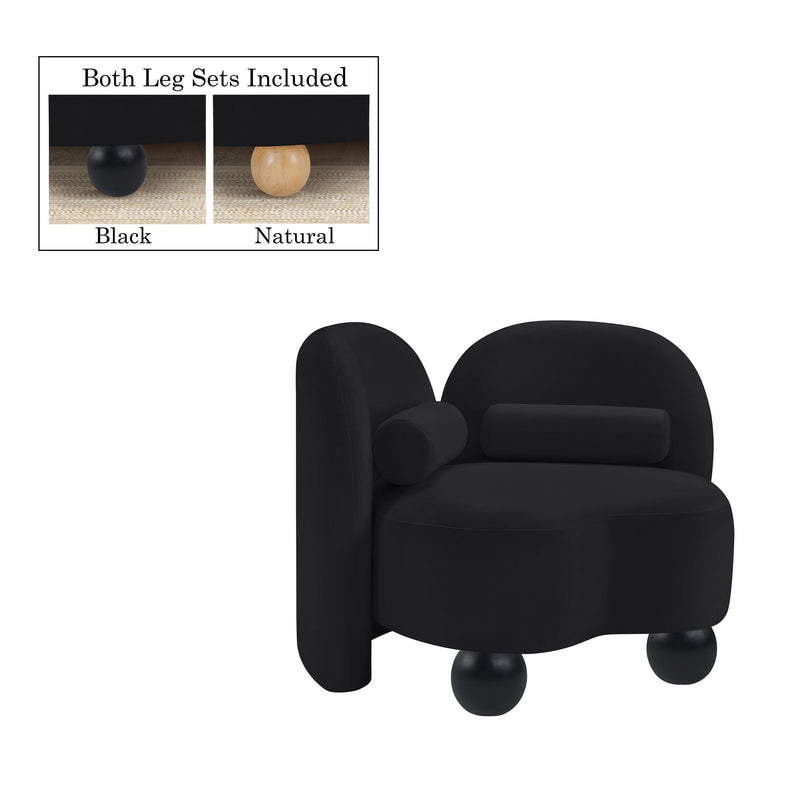 Meridian Daphne Black Velvet Chair IMAGE 2