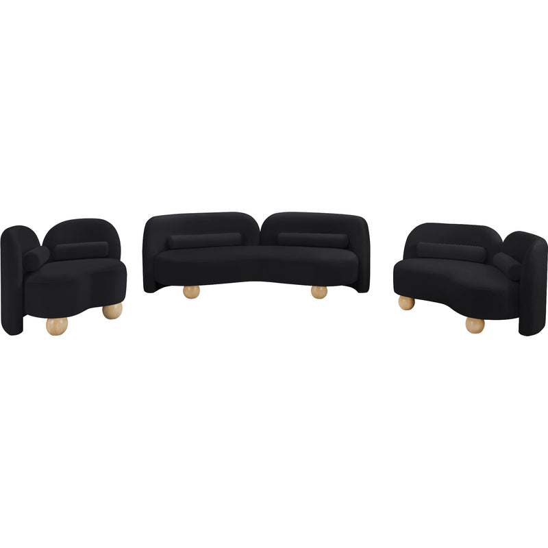 Meridian Daphne Black Velvet Loveseat IMAGE 12