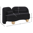 Meridian Daphne Black Velvet Loveseat IMAGE 17