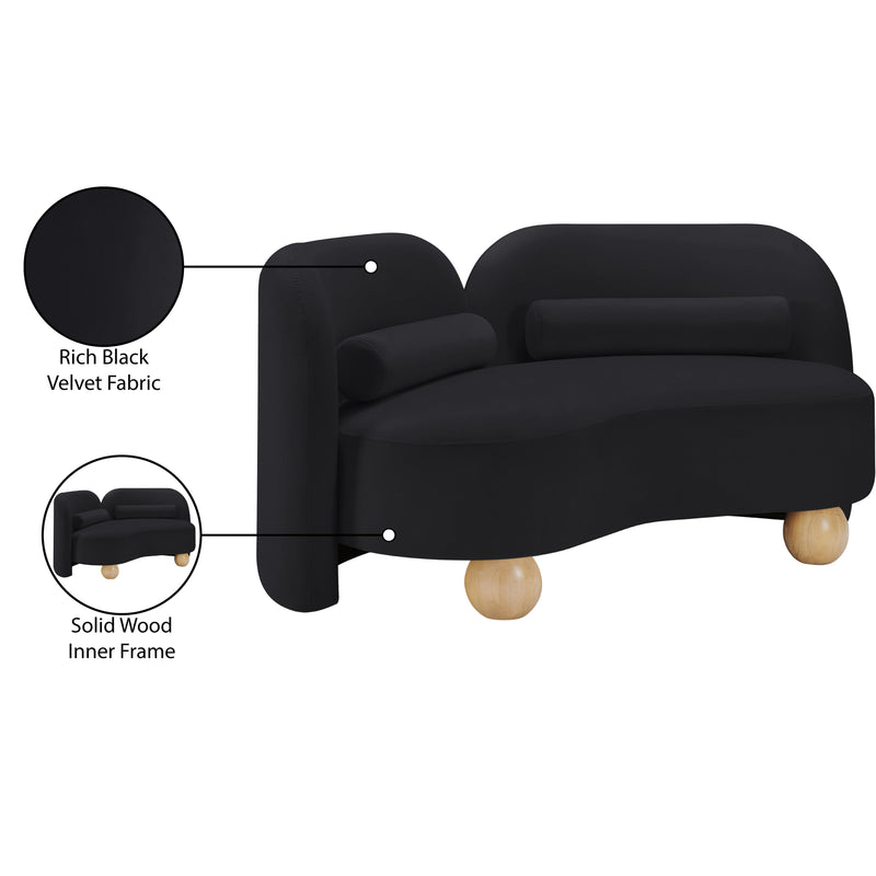 Meridian Daphne Black Velvet Loveseat IMAGE 18