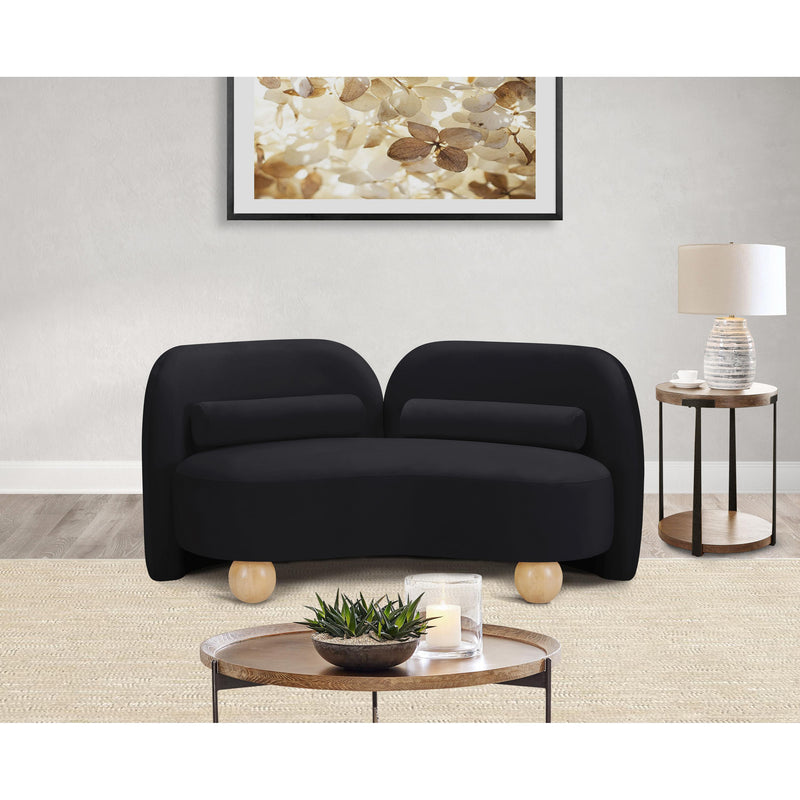 Meridian Daphne Black Velvet Loveseat IMAGE 3