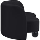 Meridian Daphne Black Velvet Loveseat IMAGE 6
