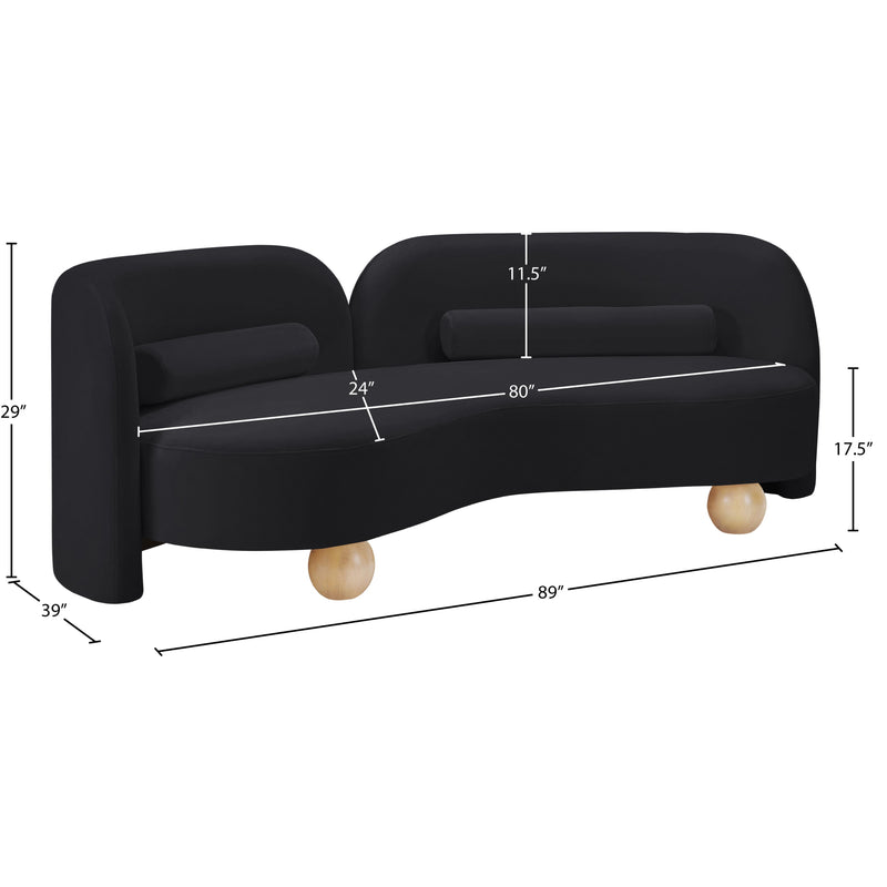 Meridian Daphne Black Velvet Sofa IMAGE 17