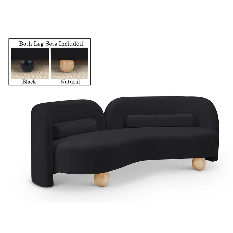 Meridian Daphne Black Velvet Sofa IMAGE 1