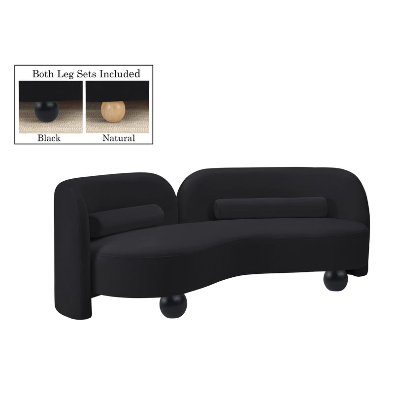 Meridian Daphne Black Velvet Sofa IMAGE 2