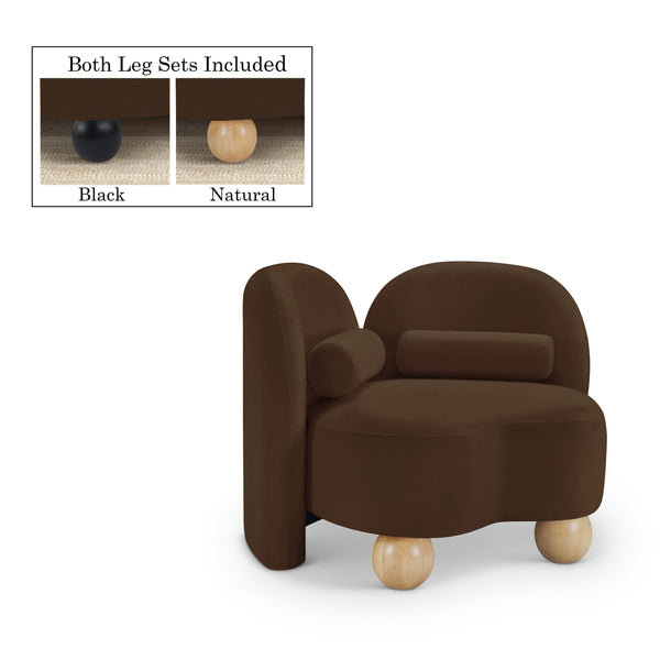Meridian Daphne Brown Velvet Chair IMAGE 1