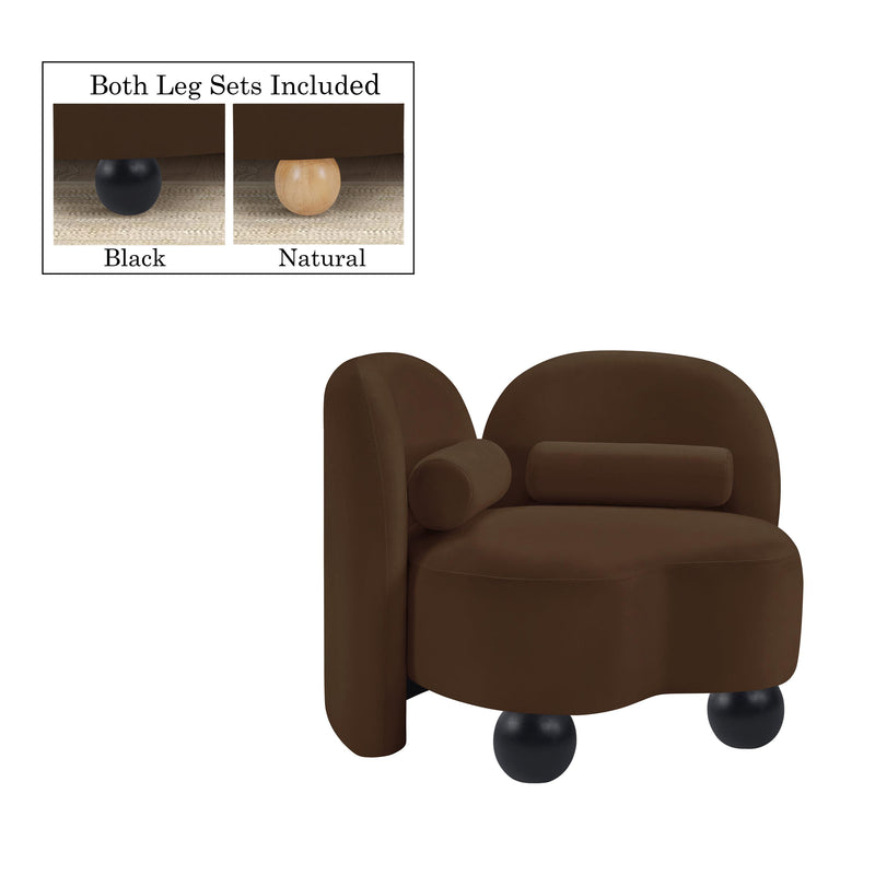 Meridian Daphne Brown Velvet Chair IMAGE 2