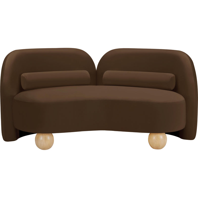 Meridian Daphne Brown Velvet Loveseat IMAGE 5