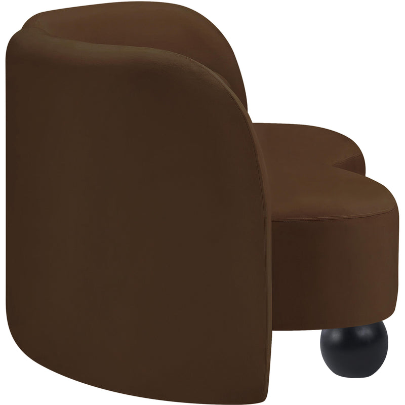 Meridian Daphne Brown Velvet Loveseat IMAGE 6