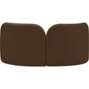 Meridian Daphne Brown Velvet Loveseat IMAGE 7