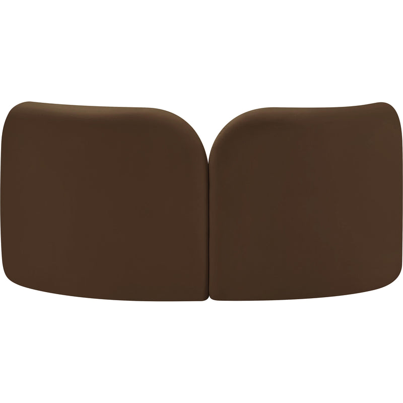 Meridian Daphne Brown Velvet Loveseat IMAGE 7
