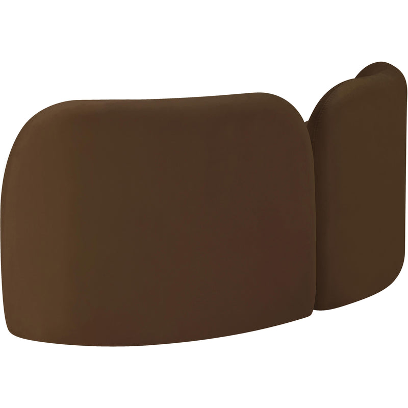 Meridian Daphne Brown Velvet Loveseat IMAGE 8